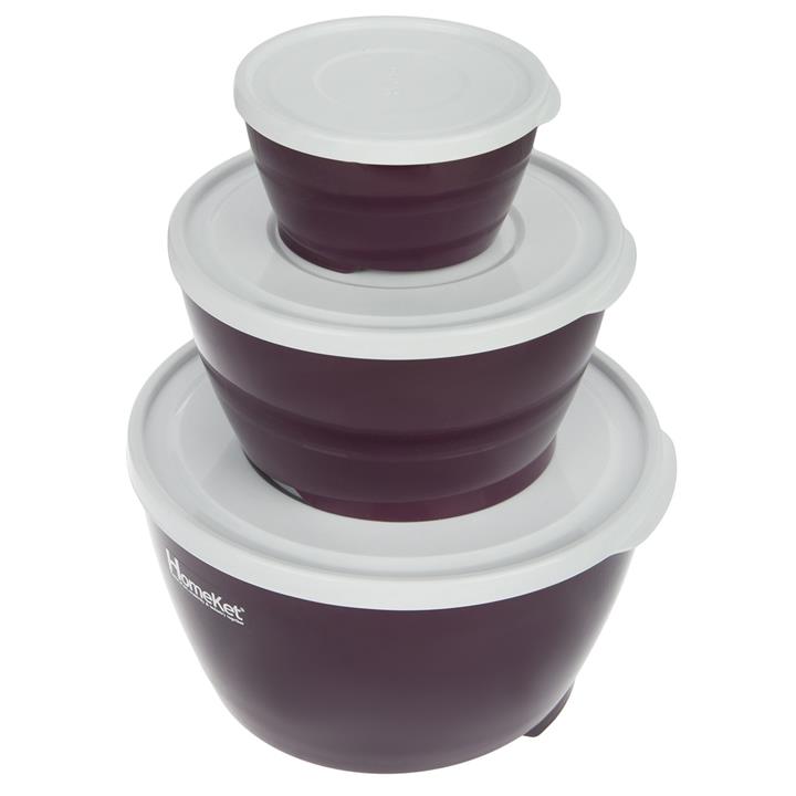 ست کاسه دردار هوم کت مدل Violet - بسته 3 عددی Homeket Violet Bowl Set With Lid - Pack Of 3